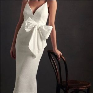 Rebecca Vallance Genevieve Bow V-Neck Sheath Midi Dress